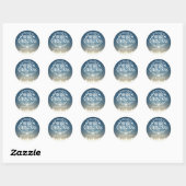 Persoonlijke familienaam Merry Winter Ronde Sticker (Vel)