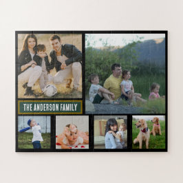 Persoonlijke familienaam met 6 foto's - Cadeau Legpuzzel