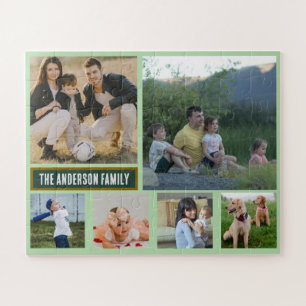 Persoonlijke familienaam met 6 foto's - Cadeau Legpuzzel