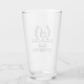 Persoonlijke familienaam met monogram glas (Achterkant)