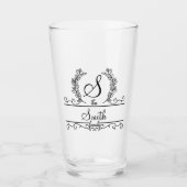 Persoonlijke familienaam met monogram glas (Voorkant)
