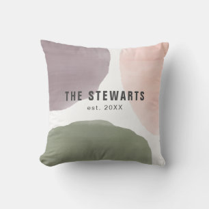 Persoonlijke familienaam Moderne Waterverf Circles Kussen