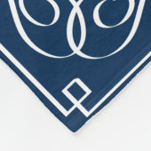 Persoonlijke familienaam navy blue fleece deken (Hoek)