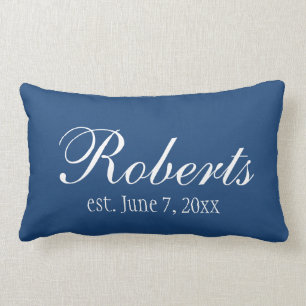 Persoonlijke familienaam Navy Blue Worp Kussen