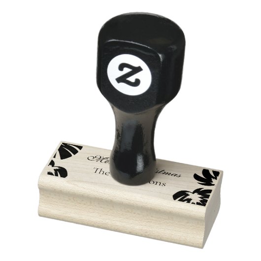Persoonlijke familienaam Prettig kerstfeest Berich Rubberstempel (Stempel)