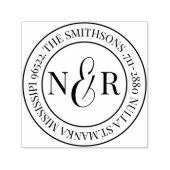 Persoonlijke familienaam retouradres cirkel  zelfinktende stempel (Design)