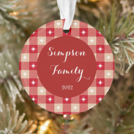 Persoonlijke familienaam Rode speldenOrnament Ornament