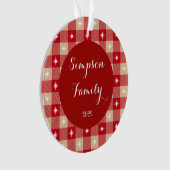 Persoonlijke familienaam Rode speldenOrnament Ornament (voorkant)