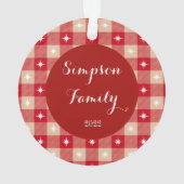 Persoonlijke familienaam Rode speldenOrnament Ornament (achterkant)