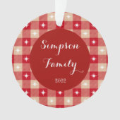 Persoonlijke familienaam Rode speldenOrnament Ornament (voorkant)