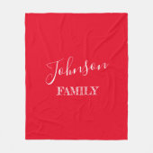 Persoonlijke familienaam Rood Fleece Deken (Voorkant)