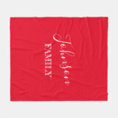 Persoonlijke familienaam Rood Fleece Deken (Voorkant (Horizontaal))