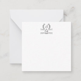 Persoonlijke familienaam script bloemmotief blader notitiekaartje