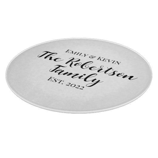 Persoonlijke familienaam snijraad met jaar snijplank (Hoek)