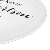 Persoonlijke familienaam snijraad met jaar snijplank (Hoek)