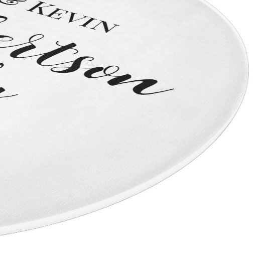 Persoonlijke familienaam snijraad met jaar snijplank (Hoek)