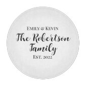 Persoonlijke familienaam snijraad met jaar snijplank (Voorkant)