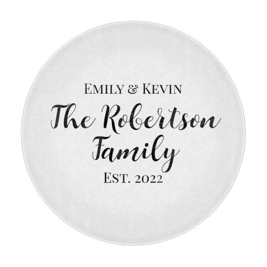 Persoonlijke familienaam snijraad met jaar snijplank (Voorkant)