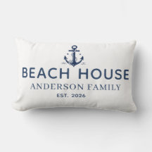 Persoonlijke familienaam strandhuis kussensloop