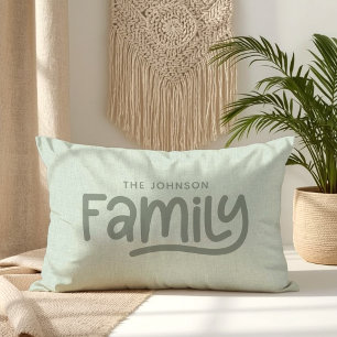 Persoonlijke familienaam typografie Sage Kussen