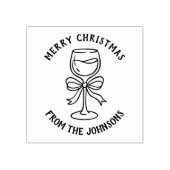 Persoonlijke familienaam Vrolijk Kerst Drank Rubberstempel (Afrduk)