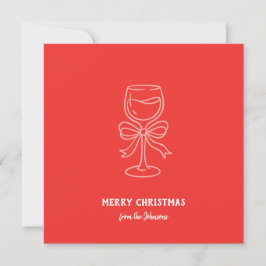 Persoonlijke familienaam vrolijk kerstfeest drank kaart
