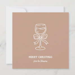 Persoonlijke familienaam Vrolijk kerstfeest drank Kaart