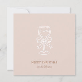 Persoonlijke familienaam Vrolijk kerstfeest drank Kaart