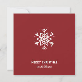 Persoonlijke familienaam vrolijk kerstfeest sneeuw kaart