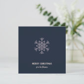 Persoonlijke familienaam Vrolijk kerstfeest Sneeuw Kaart (Staand voorkant)