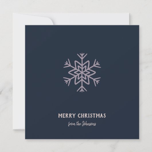 Persoonlijke familienaam Vrolijk kerstfeest Sneeuw Kaart (Voorkant)