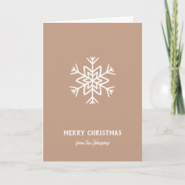 Persoonlijke familienaam vrolijk kerstfeest sneeuw kaart