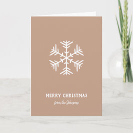 Persoonlijke familienaam vrolijk kerstfeest sneeuw kaart
