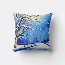 Persoonlijke familienaam Winter Kerstdecor Kussen