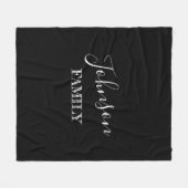 Persoonlijke familienaam zwart fleece deken (Voorkant (Horizontaal))