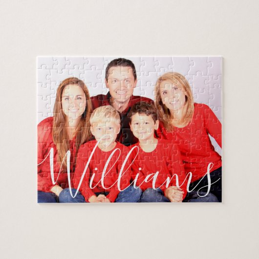 Persoonlijke familienaamfoto legpuzzel (Horizontaal)