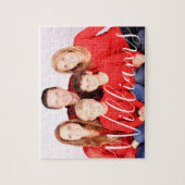 Persoonlijke familienaamfoto legpuzzel (Verticaal)
