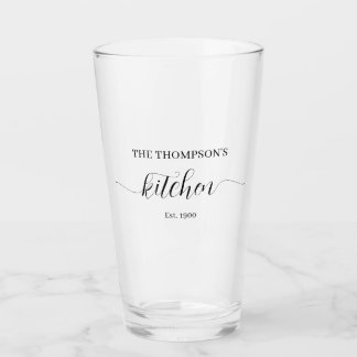 Persoonlijke familienaamkeuken glas