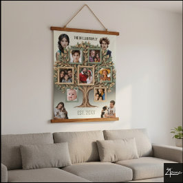 Persoonlijke Familiestamboom Foto Wandrol Hangend Wandkleed
