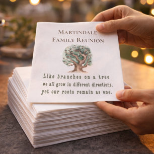 Persoonlijke familiestamboom reünie servet