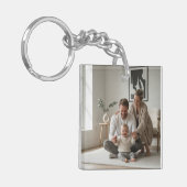 Persoonlijke Familietweezijdige Fotosleutelhanger Sleutelhanger (Voorkant Links)