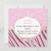 Persoonlijke Fancy Cupcake Safari-uitnodigingen Kaart (Achterkant)