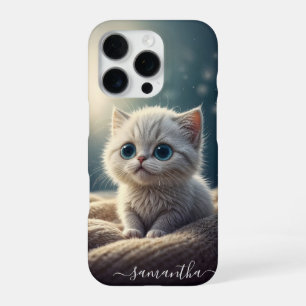 Persoonlijke fantasie Cute Baby Kitty Kat Liefhebb iPhone 16 Pro Hoesje