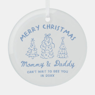 Persoonlijke Fantasievolle Baby Aankondiging Ornam Glas Ornament