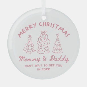 Persoonlijke Fantasievolle Baby Aankondiging Ornam Glas Ornament