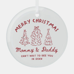 Persoonlijke Fantasievolle Baby Aankondiging Ornam Glas Ornament