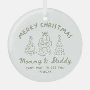 Persoonlijke Fantasievolle Baby Aankondiging Ornam Glas Ornament
