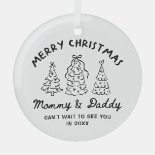 Persoonlijke Fantasievolle Baby Aankondiging Ornam Glas Ornament