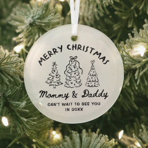 Persoonlijke Fantasievolle Baby Aankondiging Ornam Glas Ornament