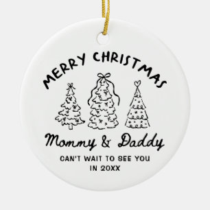 Persoonlijke Fantasievolle Baby Aankondiging Ornam Keramisch Ornament